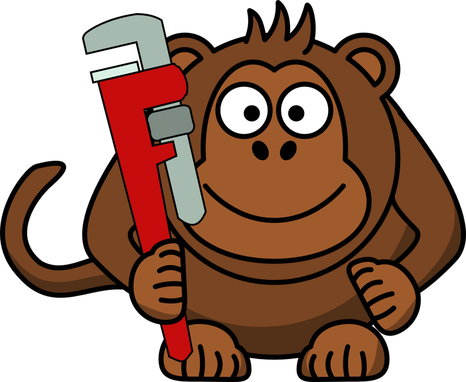 Monkey With Wrench Png Clipart (900x737), Png Download