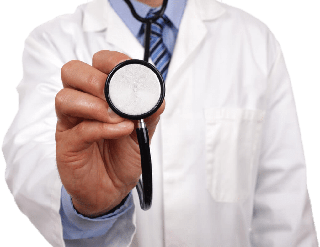 Doctor Holding Stethoscope - Doctor With Stethoscope Png Clipart (1020x790), Png Download