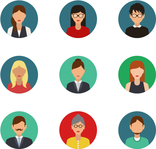 People - Business Flat Icons Png Clipart (600x564), Png Download