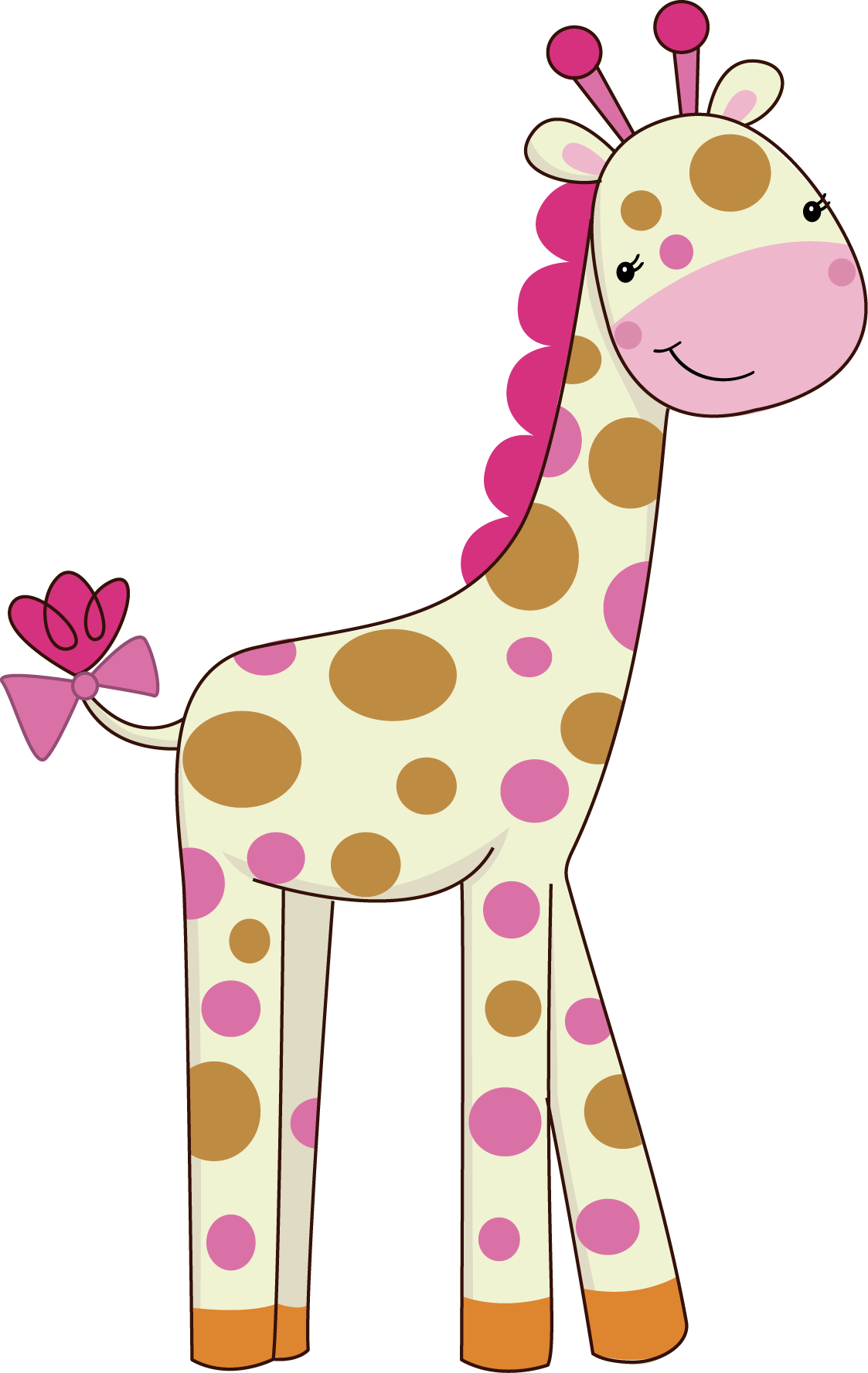 Pink Giraffe, Cute Giraffe, Giraffe Nails, Baby Girl - Baby Girl Clip Art Animals - Png Download (1123x1776), Png Download