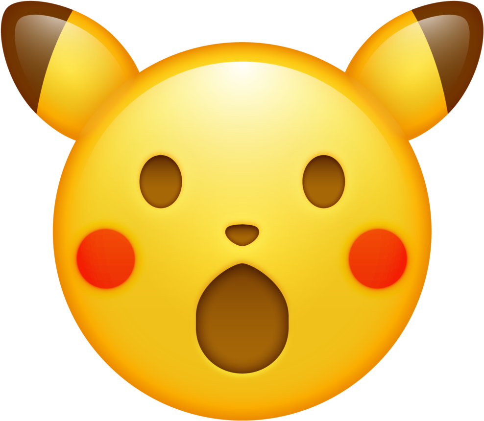Trinket Geek Here's A High Res Surprised Pikachu Emoji - Pikachu Surprised Meme Emoji Clipart (1280x1280), Png Download