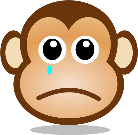 Sad Monkey Face Svg Clip Arts 600 X 561 Px - Png Download (600x561), Png Download