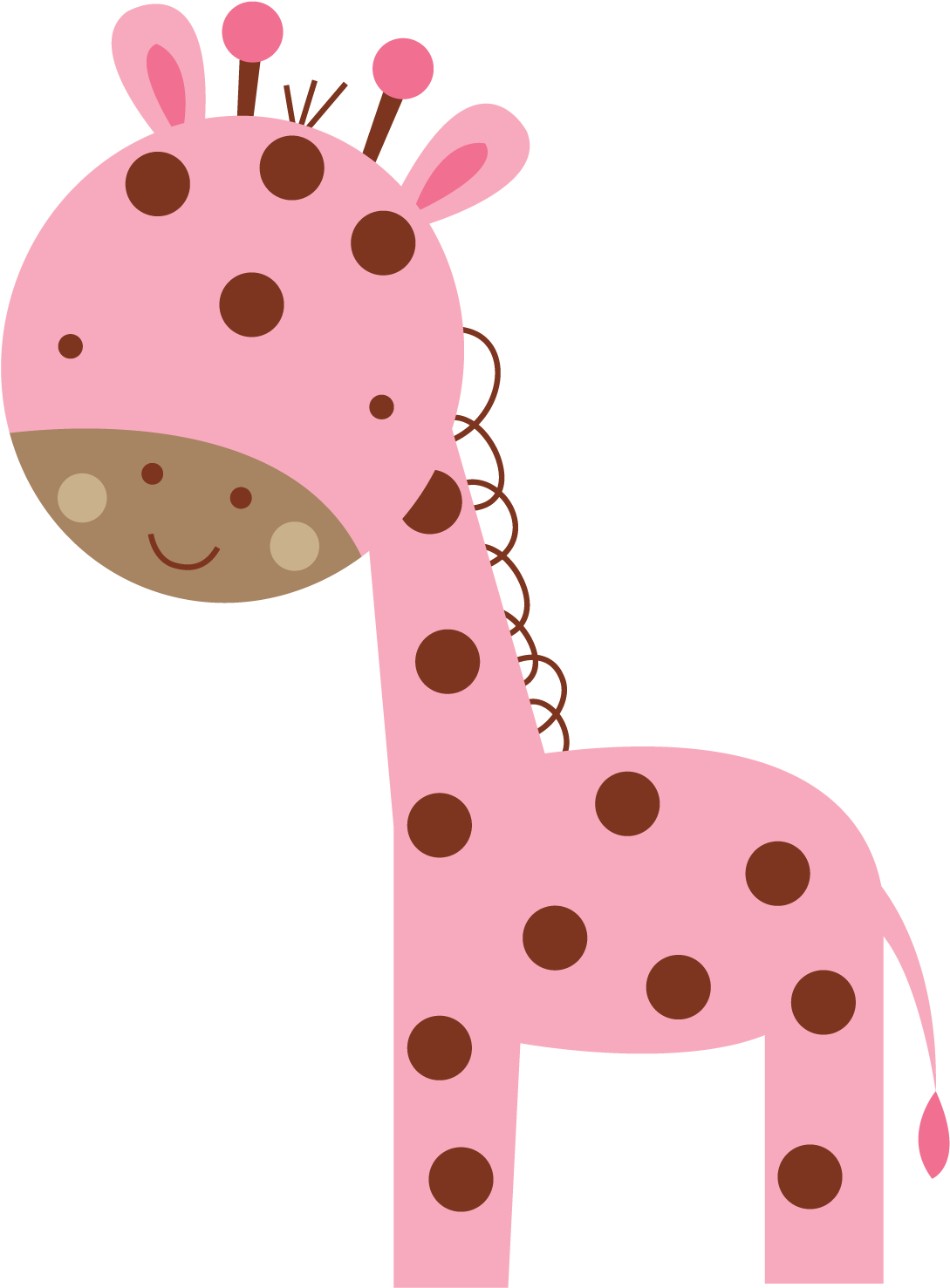 Giraffe Clipart Transparent Background - Pink Baby Giraffe Cartoon - Png Download (1500x1500), Png Download