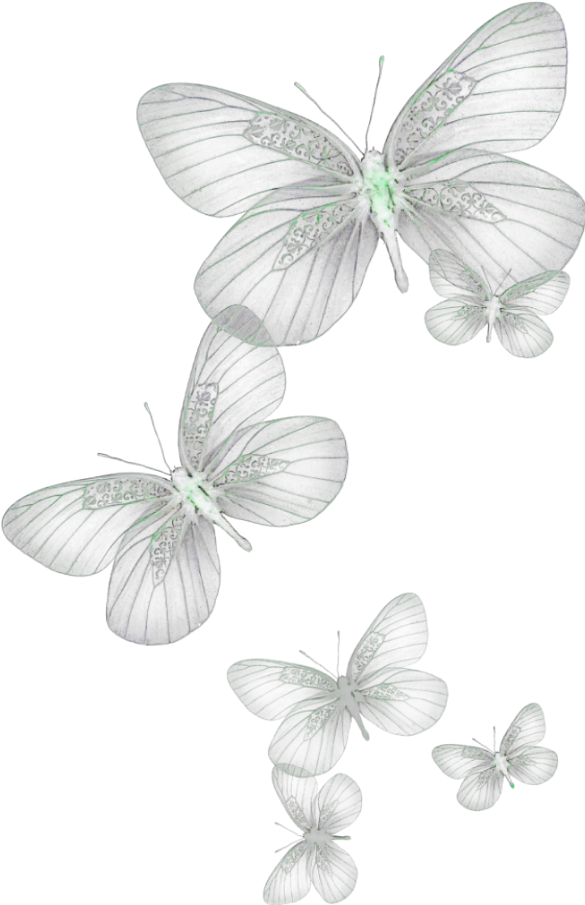 Ftestickers Butterflies Glow Green Clipart (585x905), Png Download