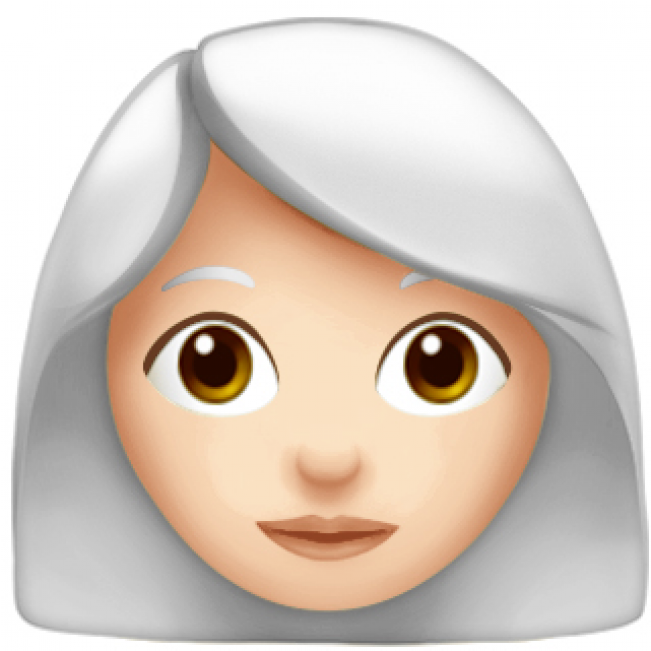 White Hair Woman Emoji Emoji Girl With White Hair Clipart Large