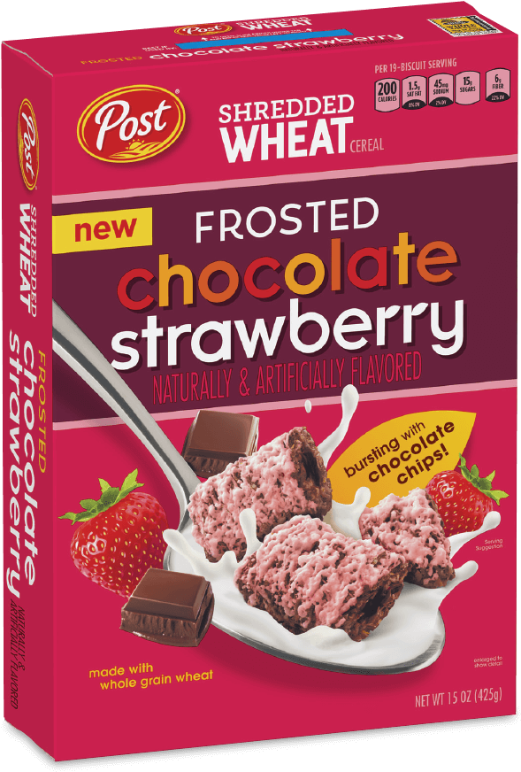 Post Shredded Wheat Frosted Chocolate Strawberry Cereal - Post Shredded Wheat Dark Chocolate Clipart (760x1019), Png Download