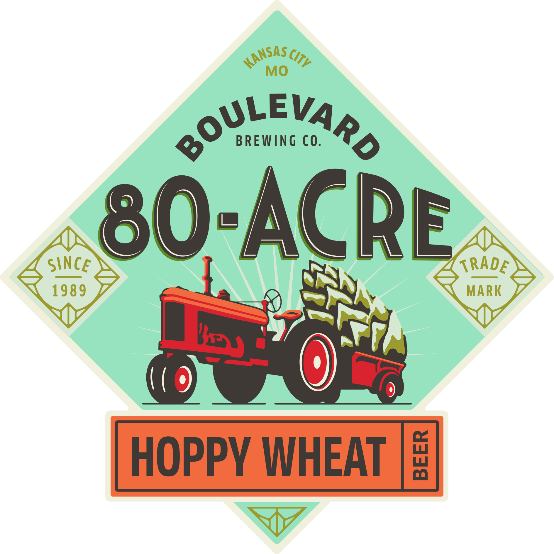 80-acre Hoppy Wheat Beer - Boulevard Tropical Pale Ale Clipart (1889x1889), Png Download