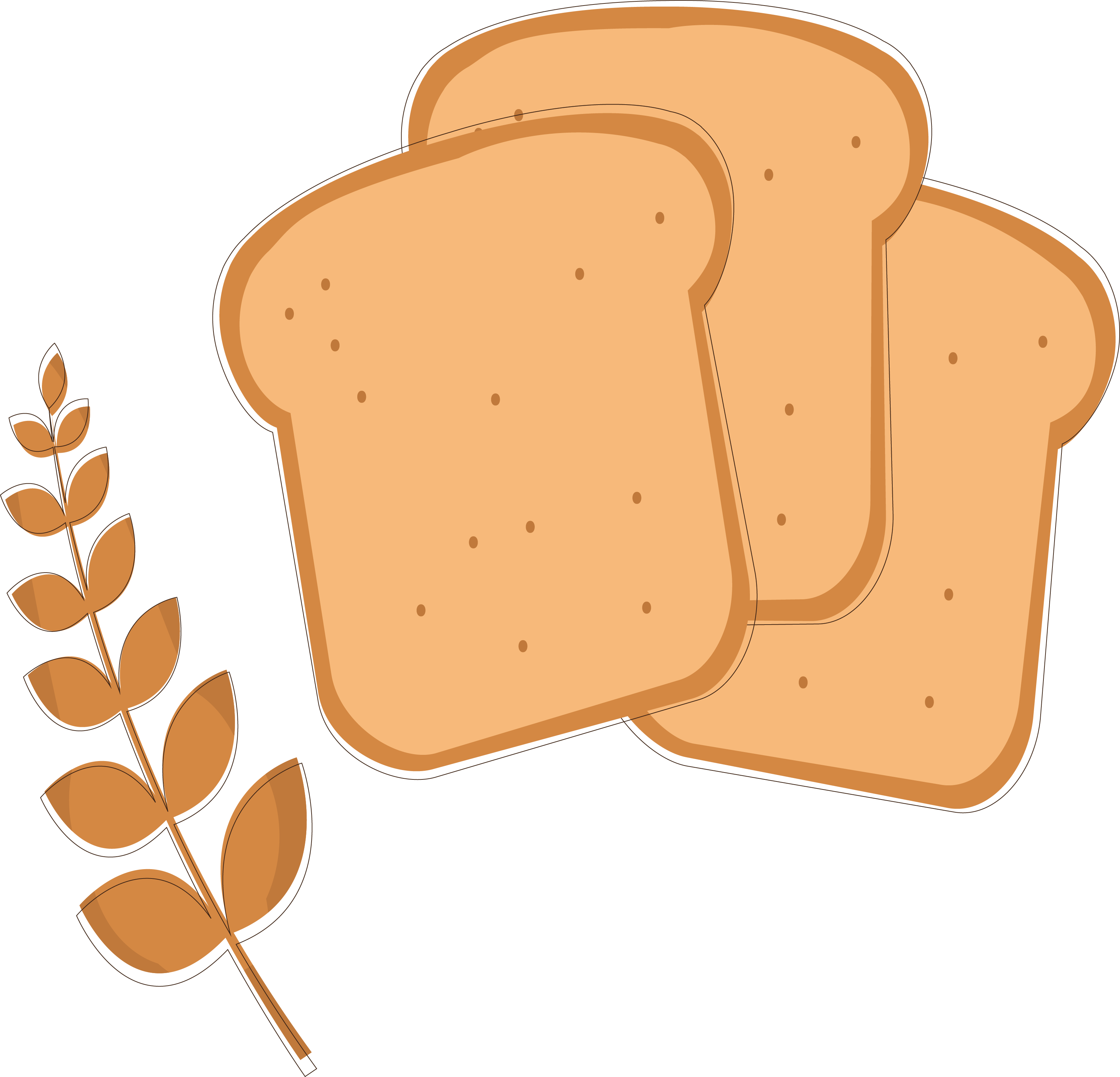 Clip Freeuse Stock Toast Bread Clip Art Fine Design - Toast Clipart Png Transparent Png (3232x3109), Png Download