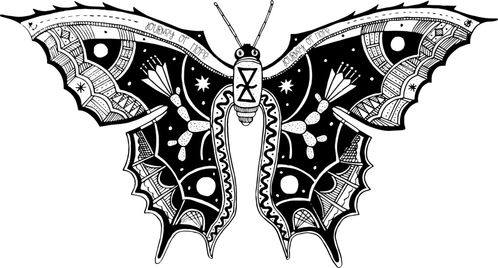 Journey Of Hope Butterfly Clipart (1000x539), Png Download