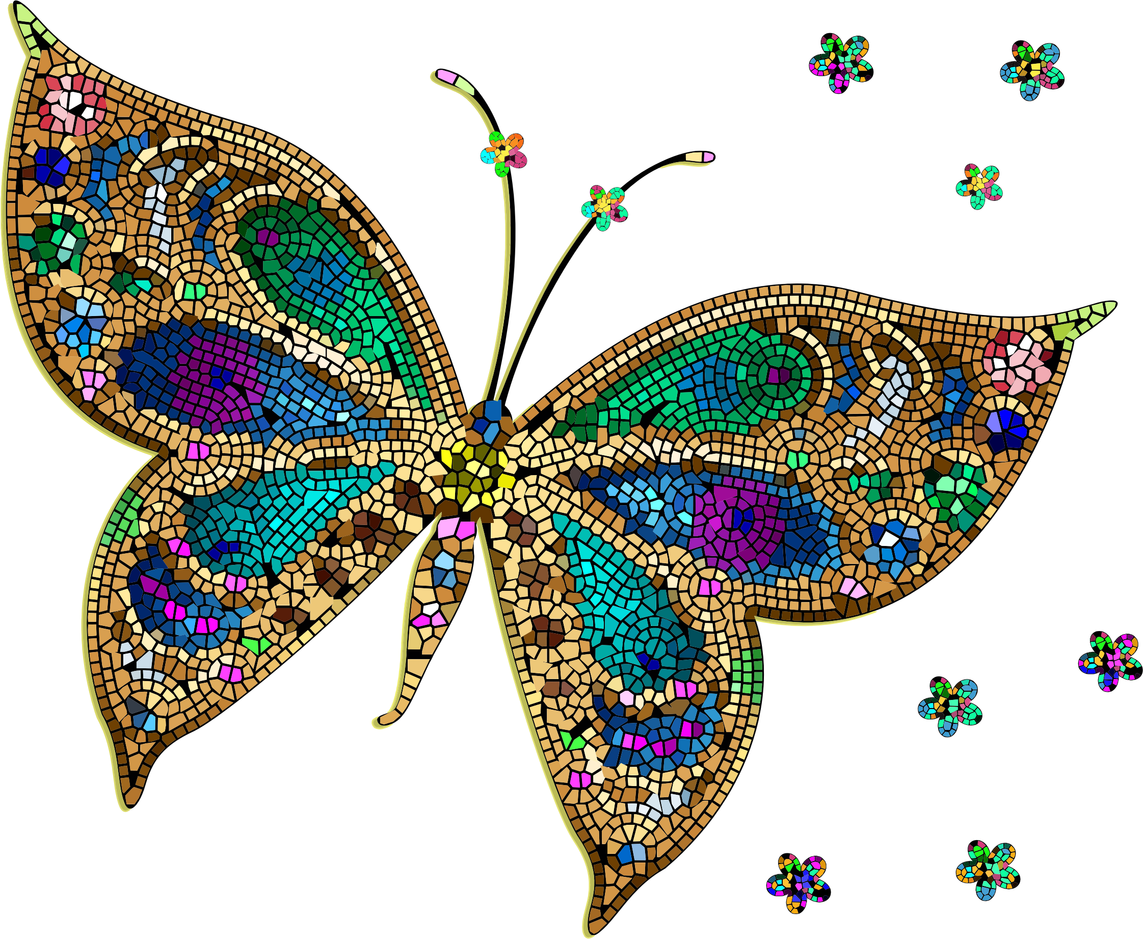 Collection Of Free Transparent Download On Ubisafe - Colorful Butterflies Clipart (2243x1842), Png Download