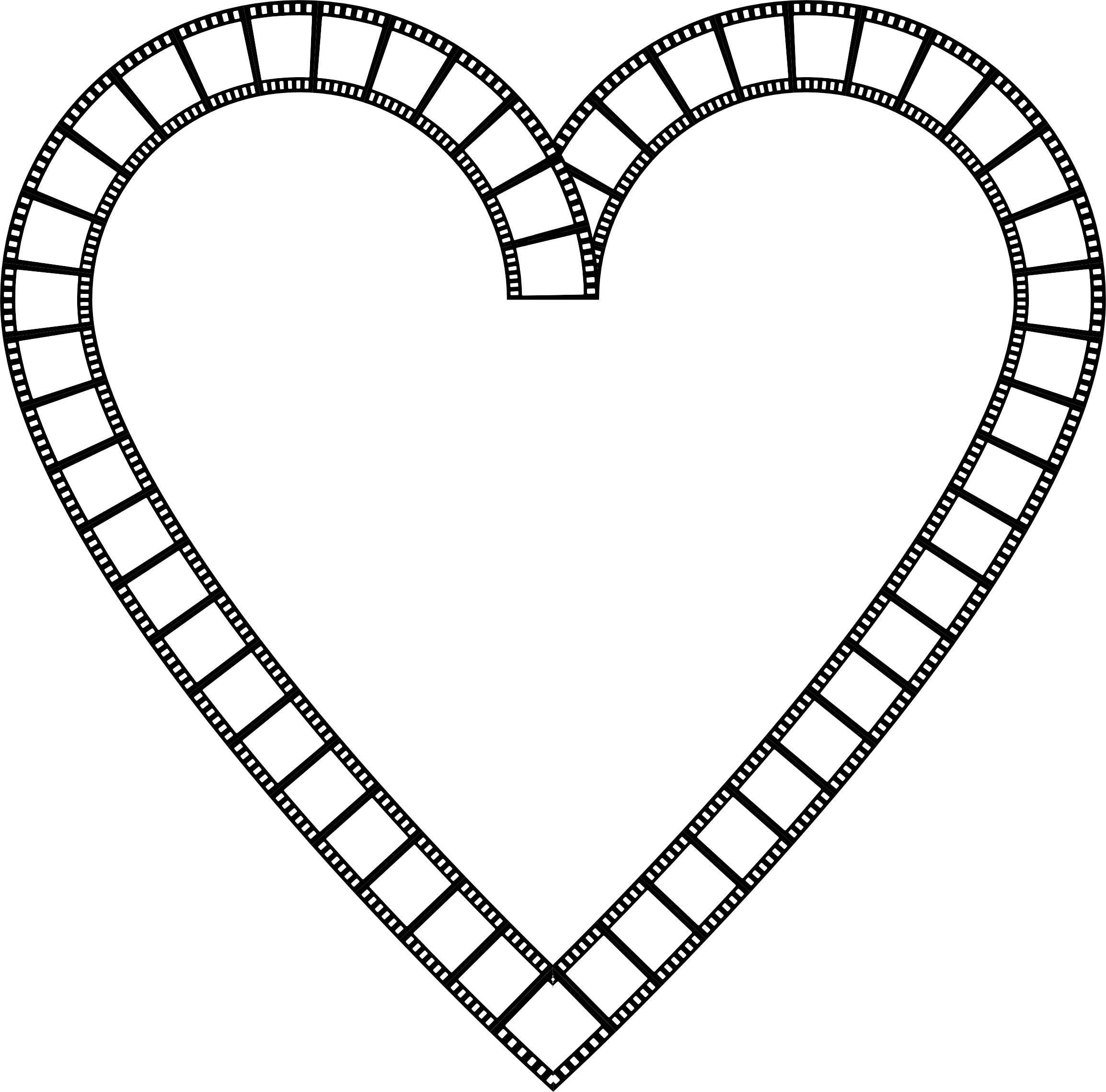 Big Image - Film Strip Heart Clipart (2308x2278), Png Download
