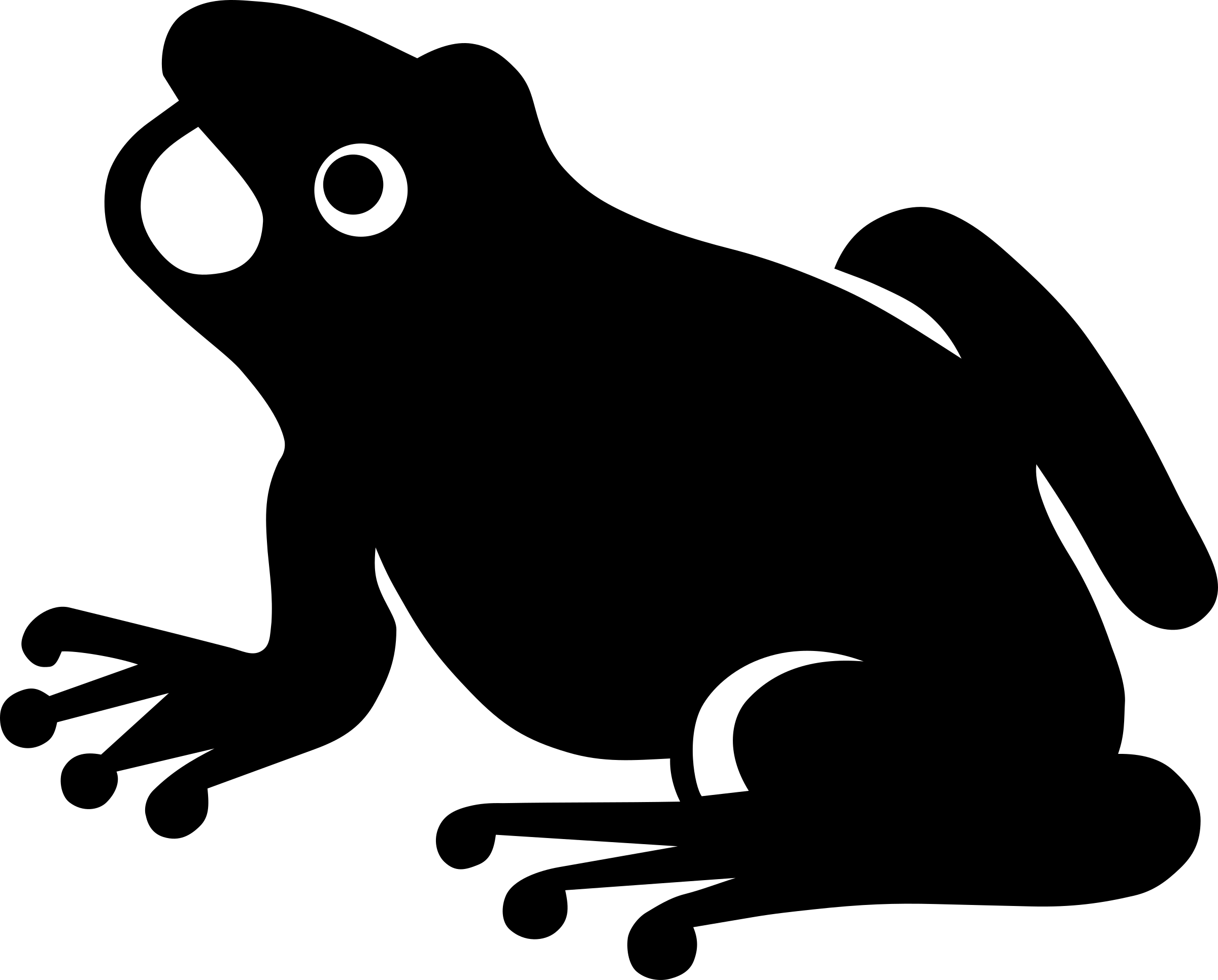 Jpg Black And White Download Silhouette Big Image Png - Frog Vector Clipart (2400x1933), Png Download