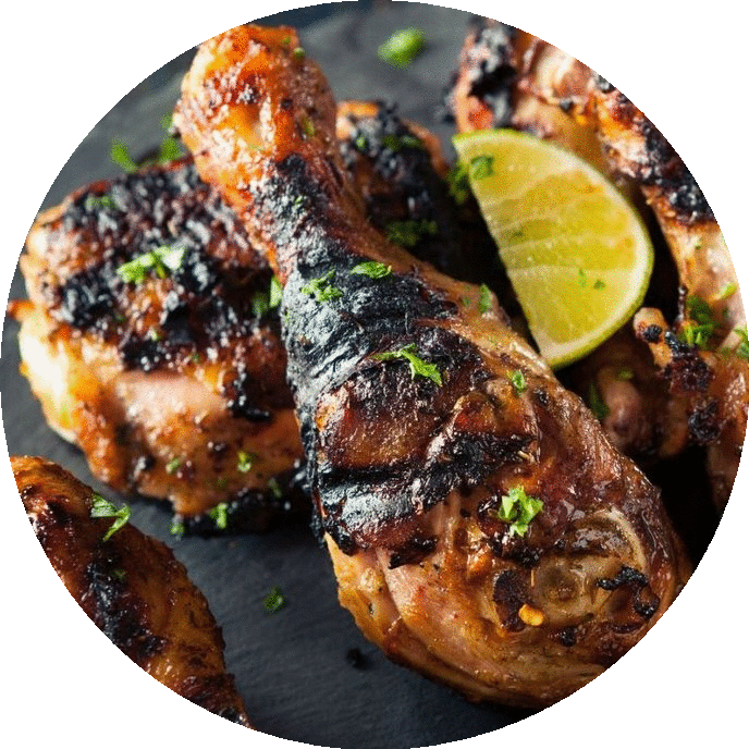 Afro Carib Cuisine - Jerk Chicken Clipart (688x688), Png Download