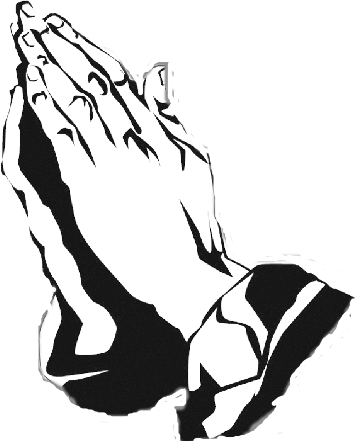 Black And White Praying Hands Free Download Clip Art - Praying Hands Png Clipart Transparent Png (719x911), Png Download