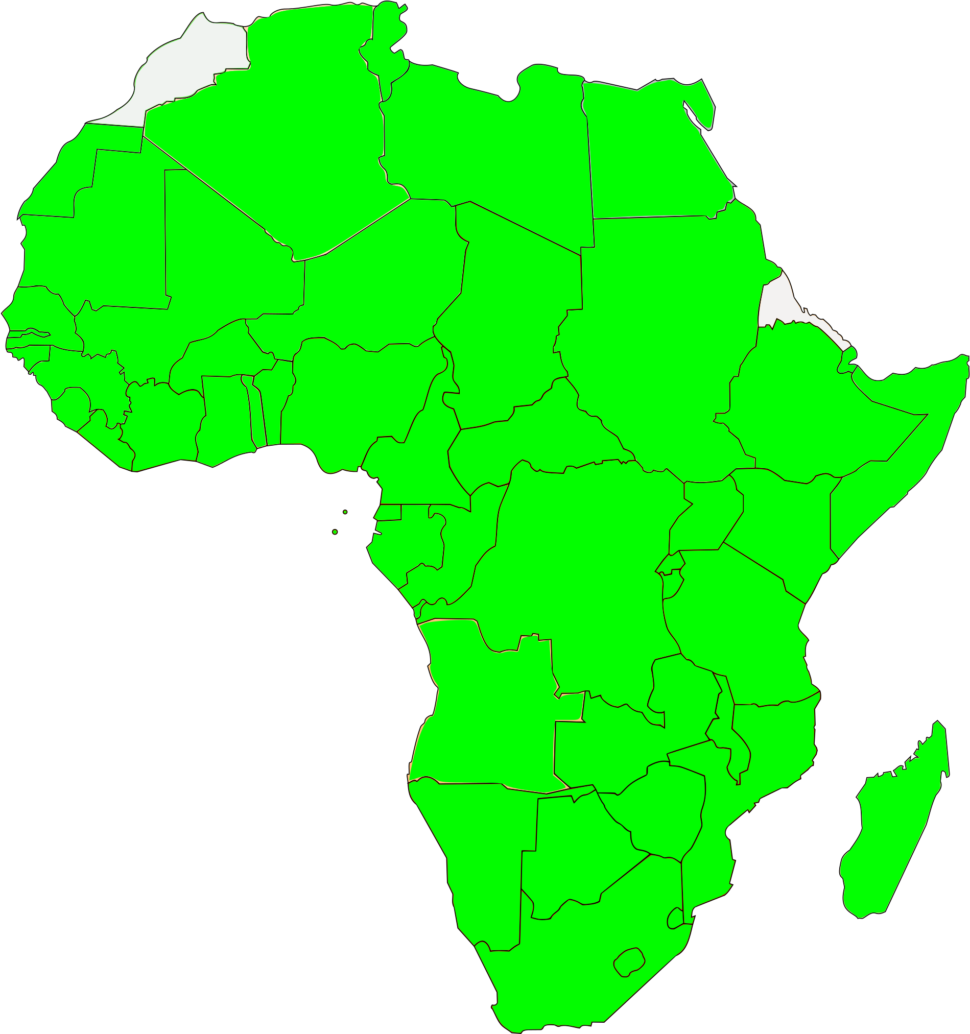 Open - Blue Map Of Africa Clipart (2000x2050), Png Download