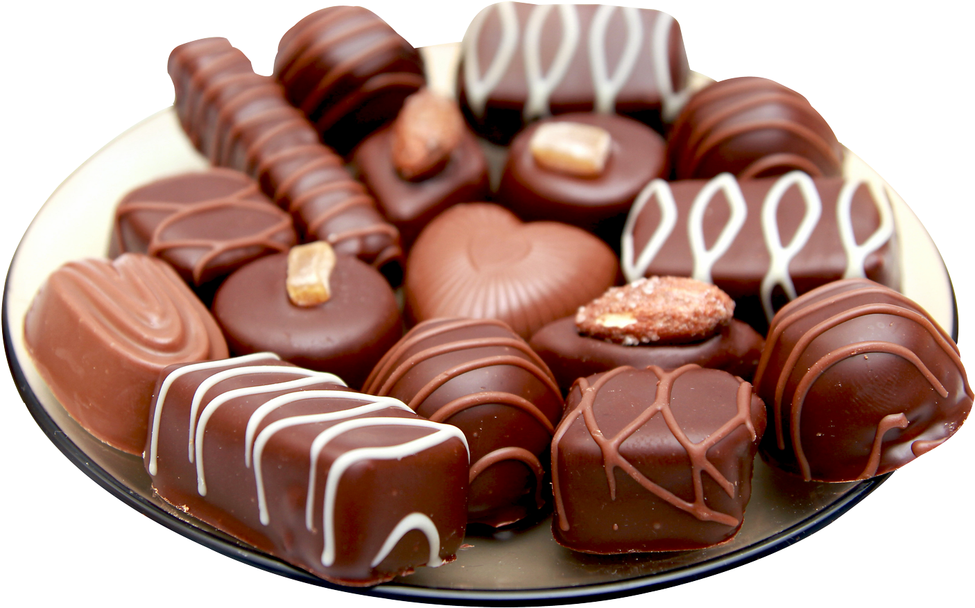 Chocolates In Plate - Chocolates Png Clipart (1514x1004), Png Download