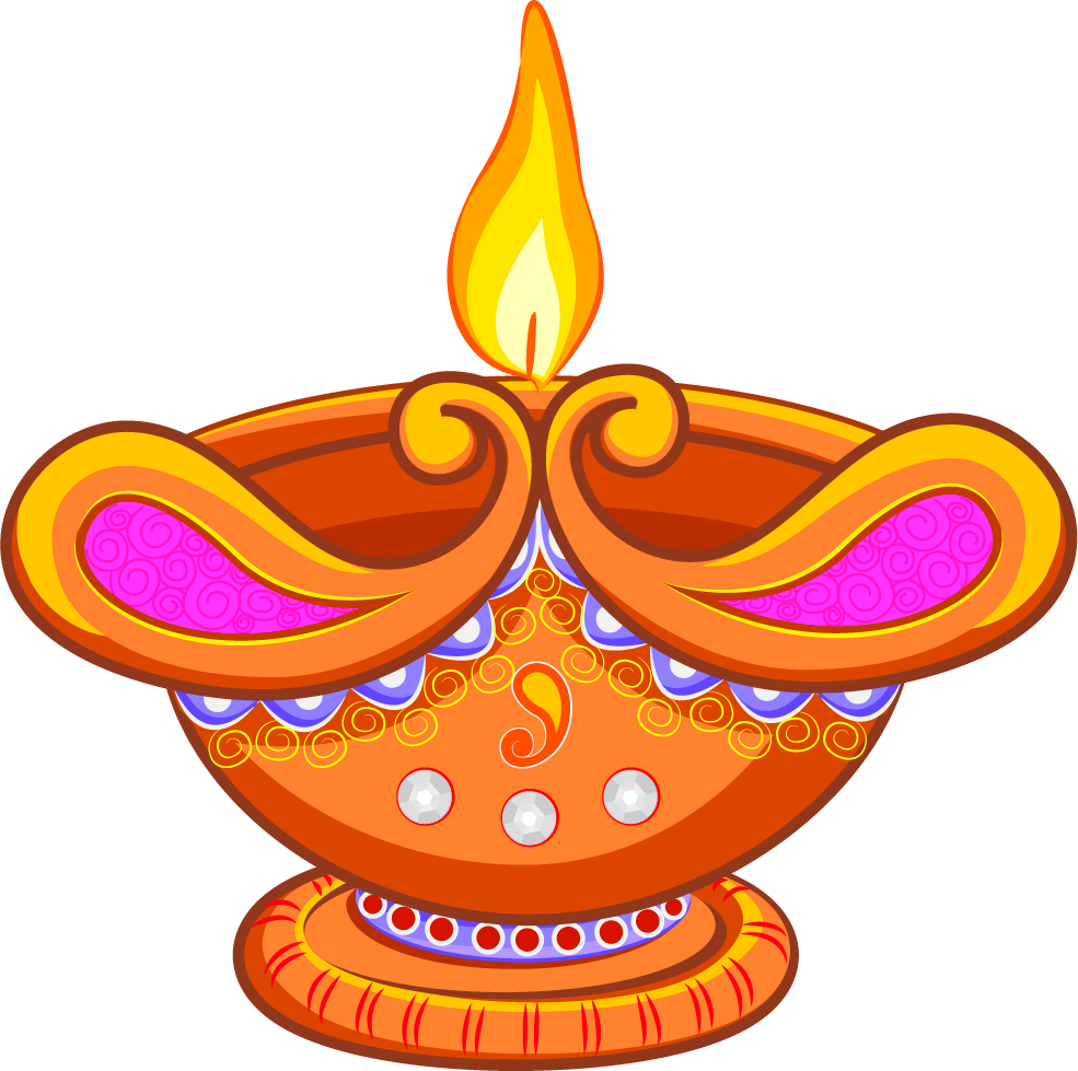 Lamp Clipart Indian Oil - Cartoon Images Of Diya - Png Download (985x979), Png Download