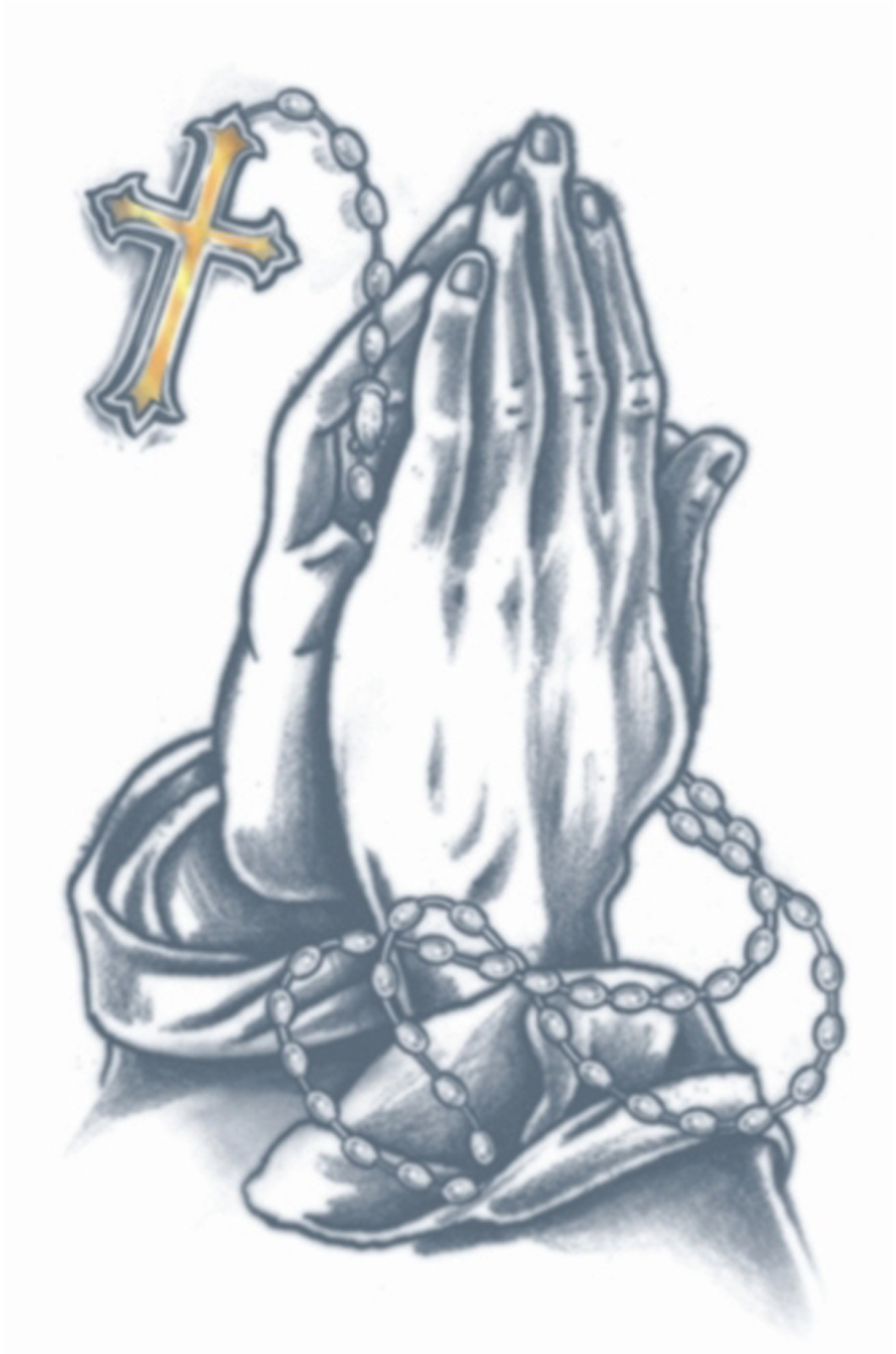Tinsley Transfers Temporary Prison Tattoos, Praying - Prison Tattoos Clipart (1600x1600), Png Download