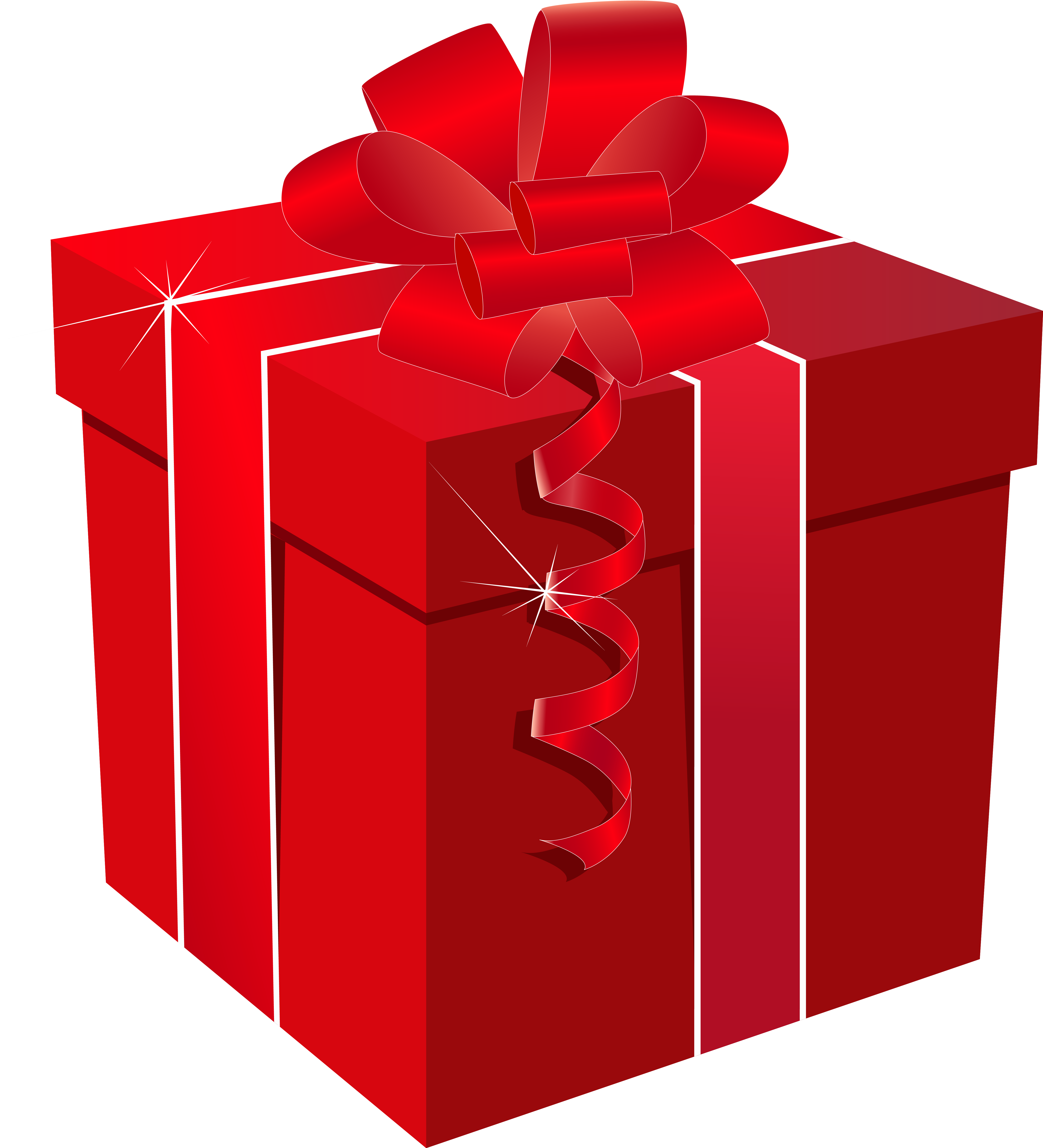 Red Gift Box With Red Bow Png Clipart Image - Red Gift Box Png Transparent Png (5690x6244), Png Download
