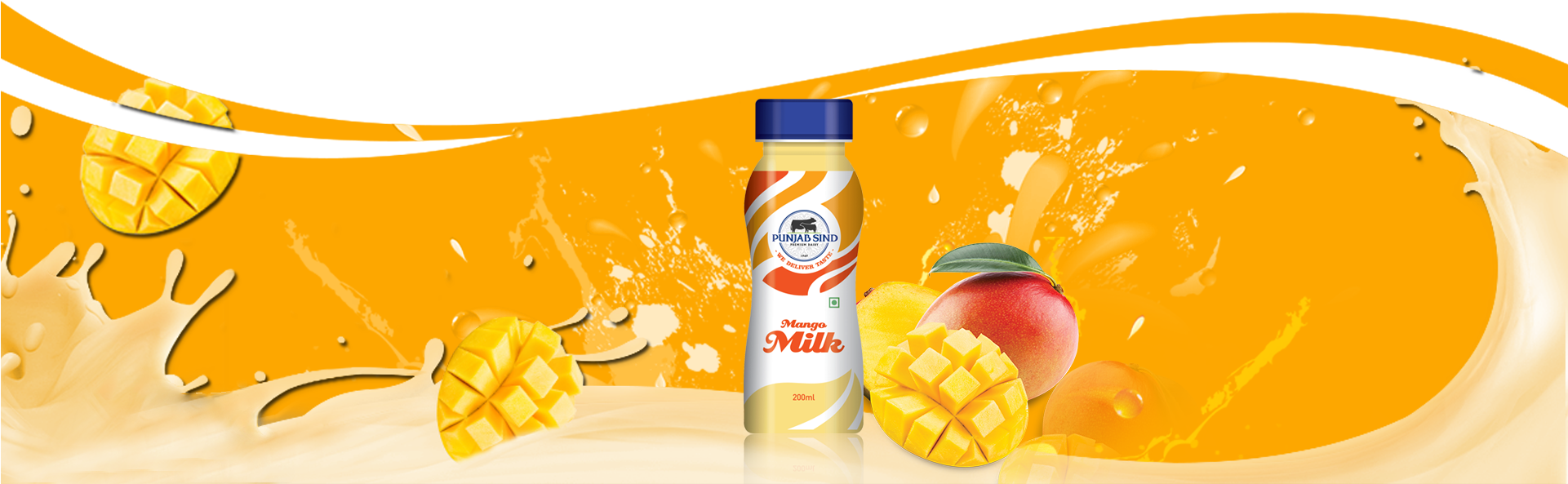 Mango Milk Banner Png - Mango Milk Png Clipart (1920x600), Png Download