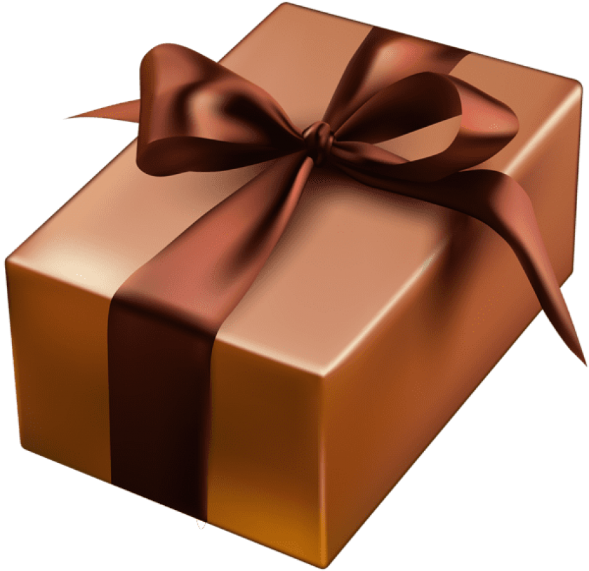 Free Png Download Gift Box Brown Transparent Clipart - Brown Gift Box Png (850x824), Png Download