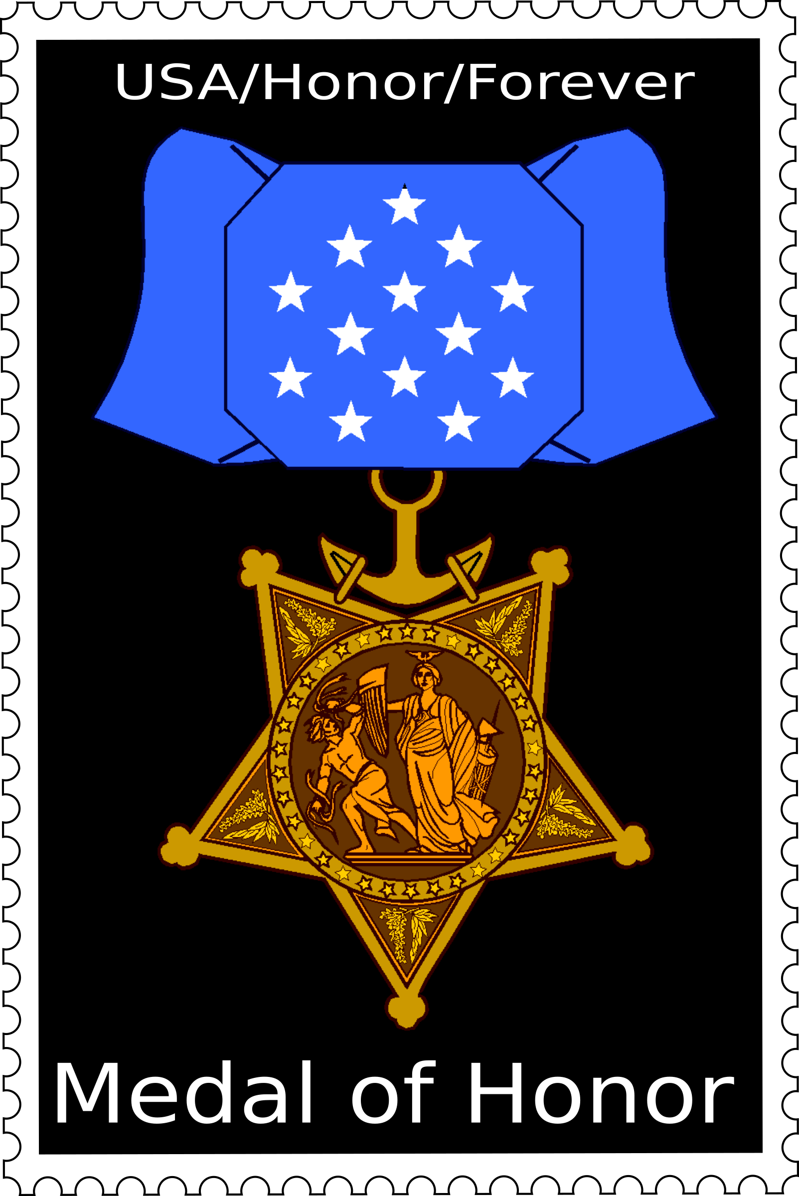 This Free Icons Png Design Of Medal Of Honor Stamp Clipart (1603x2400), Png Download