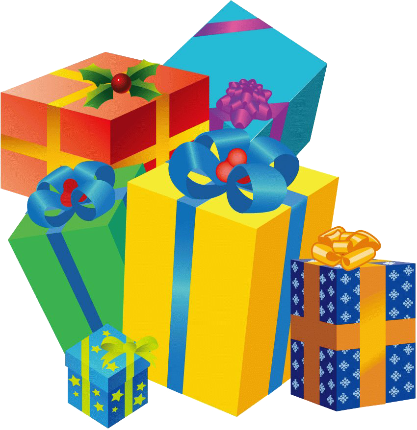 Packing Gifts Png Image Background - Christmas Gifts Png Cartoon Clipart (850x878), Png Download
