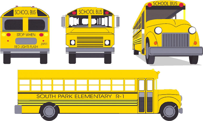 Frog On School Bus Png - Bus De South Park Clipart (960x540), Png Download