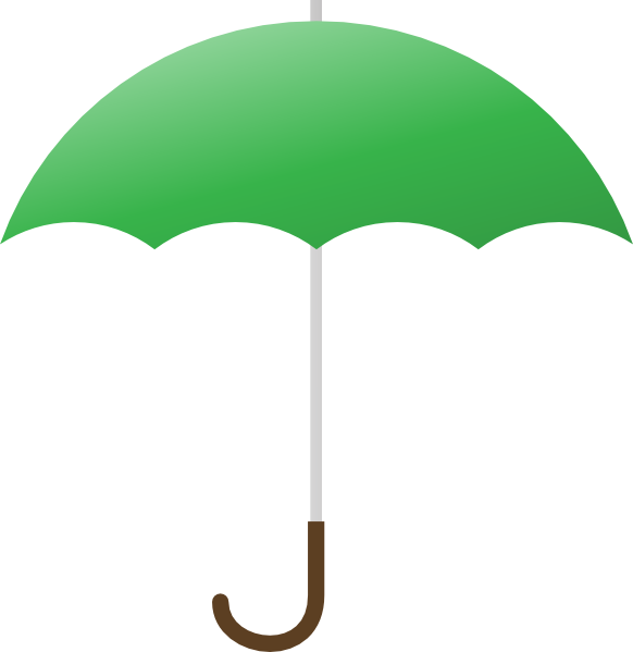 Green Umbrella Clip Art At Clker - Green Umbrella Png Transparent Png (582x599), Png Download