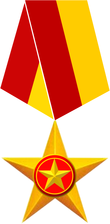 Gold Star Order - Huân Chương Sao Vàng Clipart (510x956), Png Download