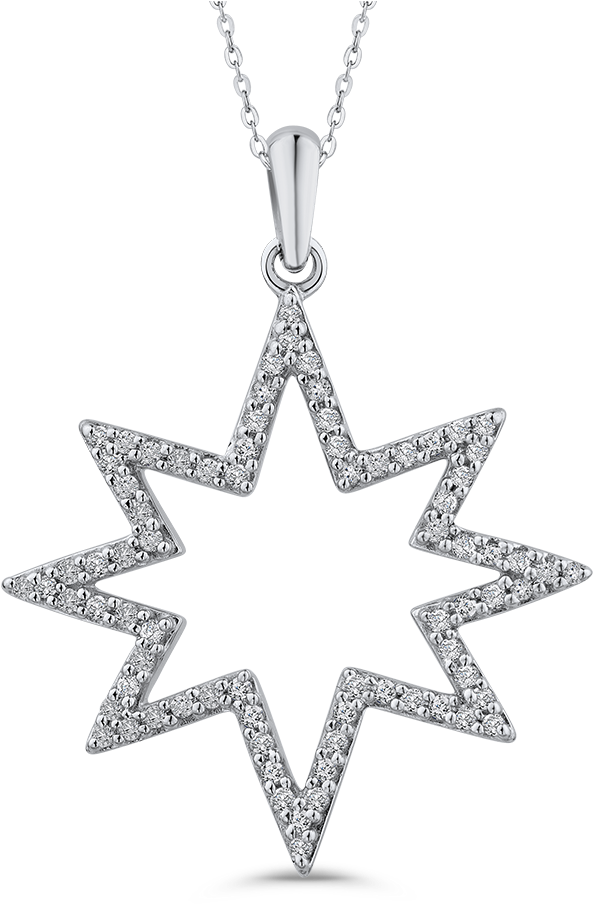 Pe1199t-09w - Diamond Fashion Pendant Star Clipart (1000x1000), Png Download