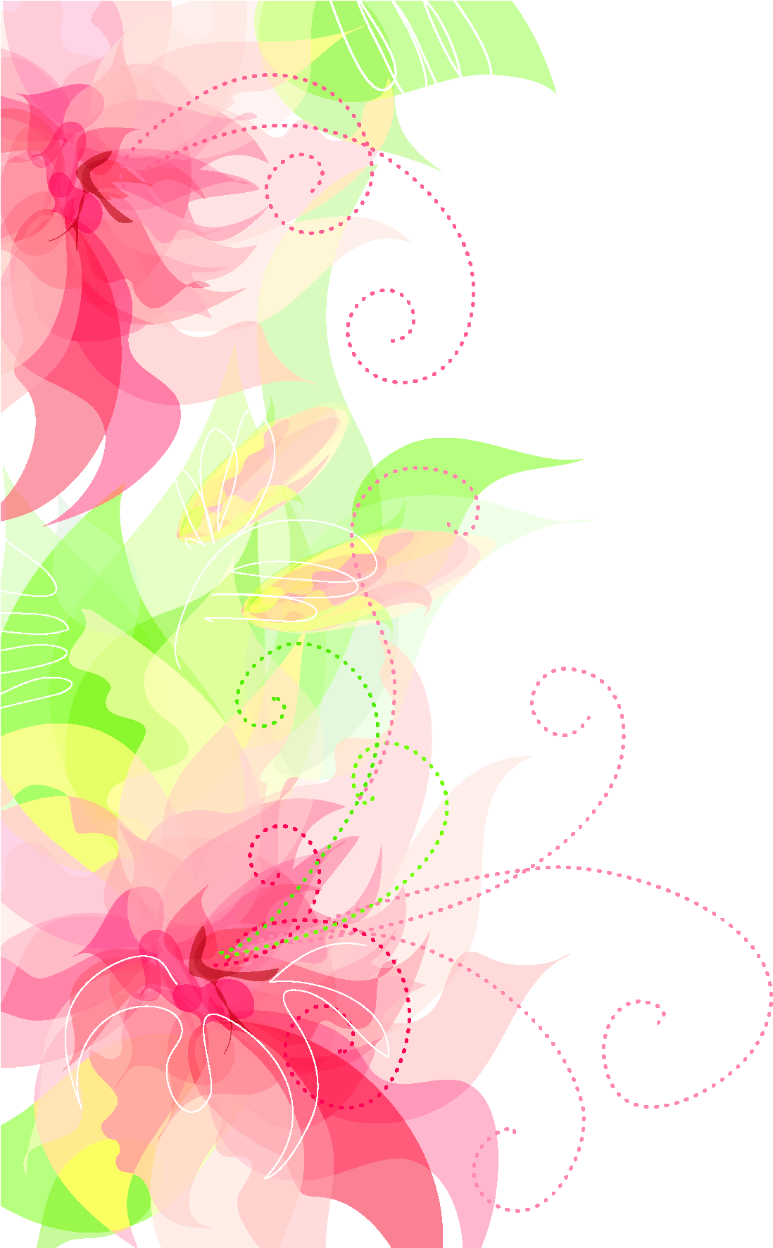 Cute Floral Decoration Transparent Png Clipart - Background Floral Pink Png (1374x1772), Png Download