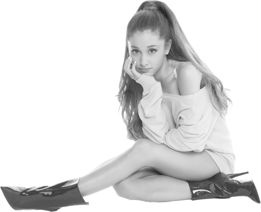 Ariana Grande Black And White Png - Ariana Png Clipart (1024x768), Png Download