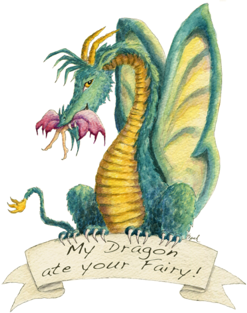 "dragon Art" "fairy Eating Dragon" "dragon Eating Fairy" Clipart (502x635), Png Download