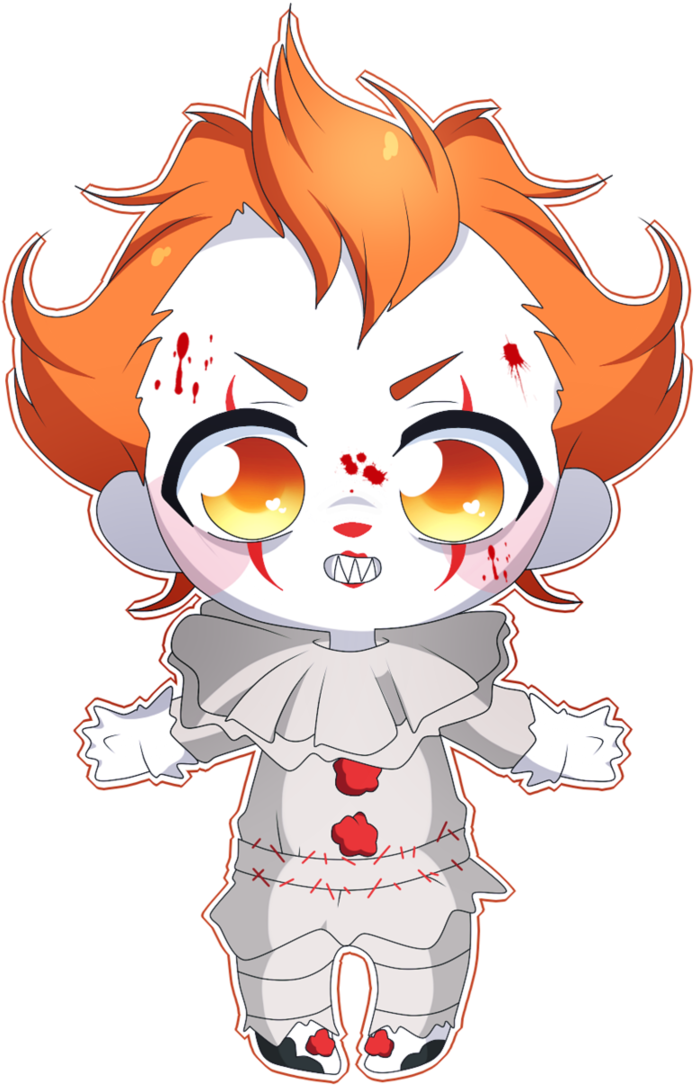 It Drawing Fan Art Clown Clipart (694x1085), Png Download