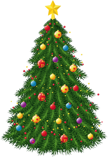 Free Png Transparent Christmas Tree With Ornaments - Vintage Christmas Tree Clip Art (480x666), Png Download