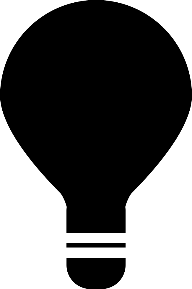 Turned Off Lightbulb Comments - Hot Air Balloon Vector Black Clipart (650x980), Png Download