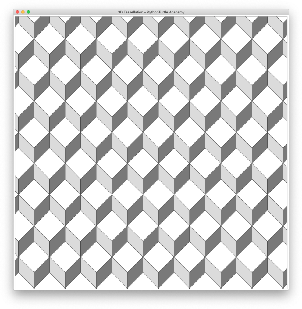 3d Tessellation Effect With Python Turtle - Monochrome Clipart (1004x1024), Png Download