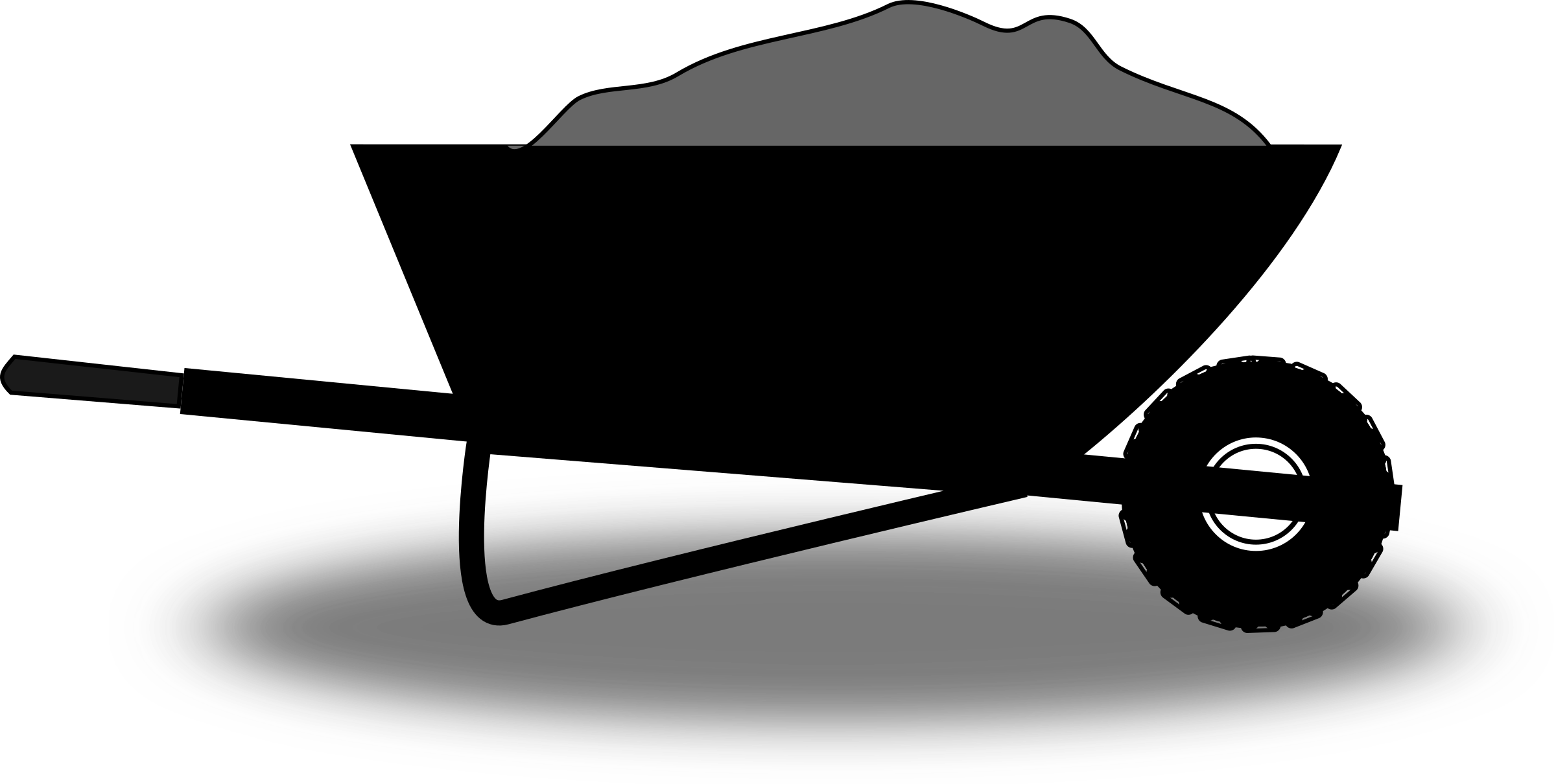 Carts Clipart Wooden Wheelbarrow - Wheel Barrow Cliparts - Png Download (2400x1210), Png Download