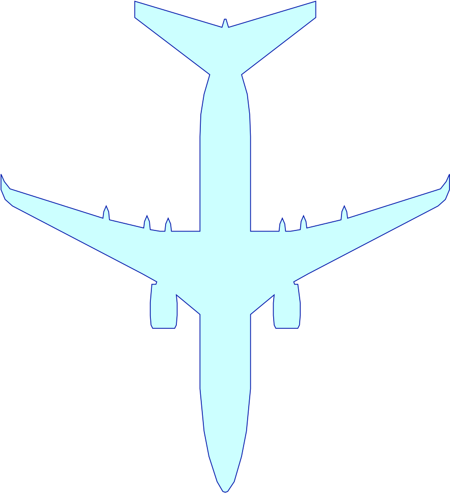 Flyingpete Icons Boeing737 - Boeing 737 Outline Drawing Clipart (1024x1024), Png Download
