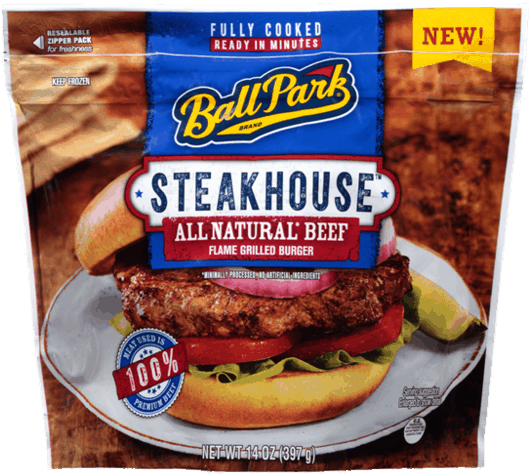 50 For Ball Park® Frozen Fully Cooked Patties - Ball Park Franks Clipart (600x537), Png Download