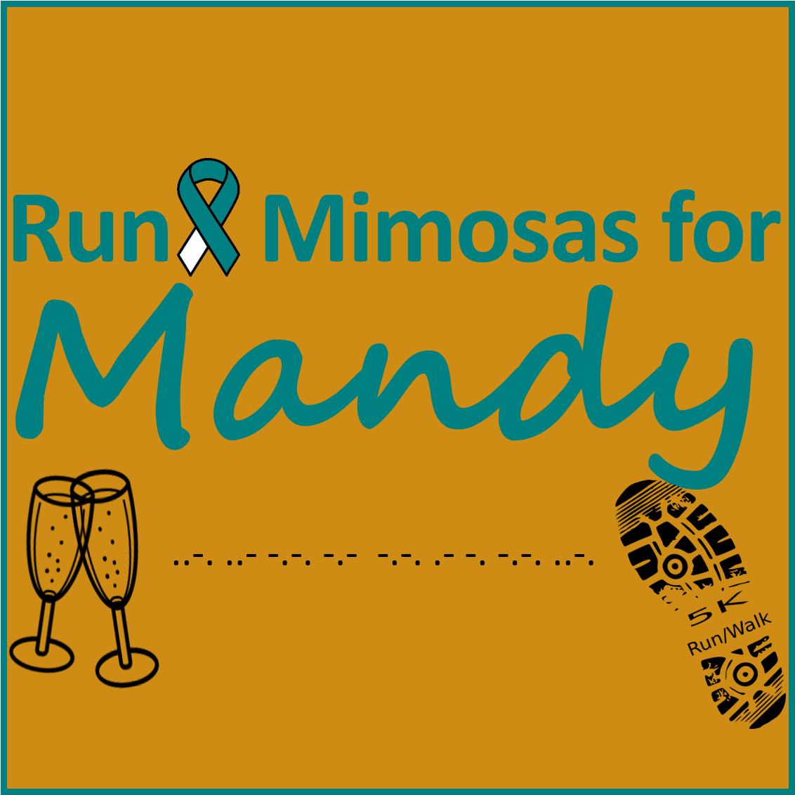 Mimosas For Mandy 5k Run - Shoe Print Clip Art - Png Download (1426x1374), Png Download