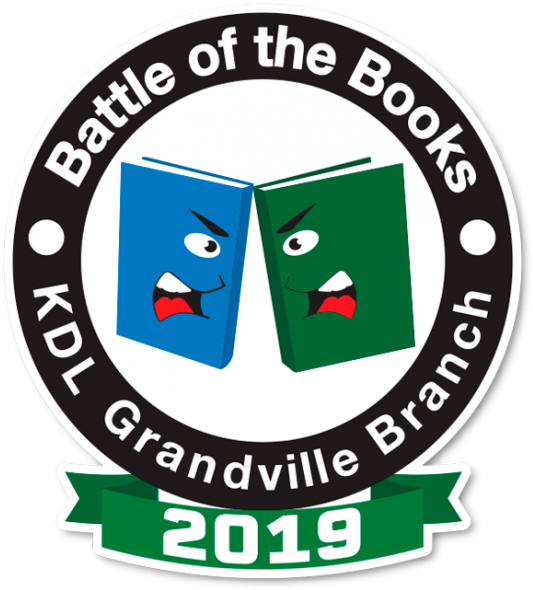 Grandville Battle Of The Books - Label Clipart (542x600), Png Download