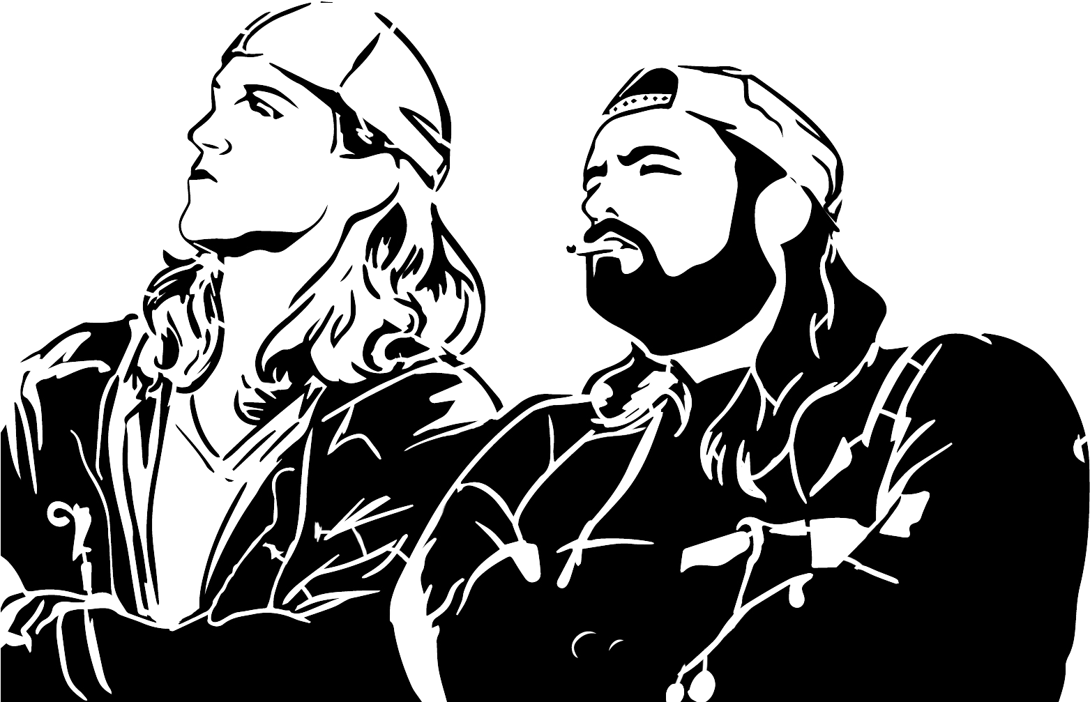 [o] "snoochie Boochies" - Jay And Silent Bob Drawing Clipart (1565x1046), Png Download