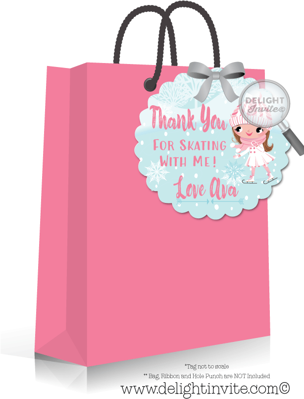Ice Skating Party Birthday Favor Tags - Strawberry Shortcake Thank You Card Clipart (613x822), Png Download