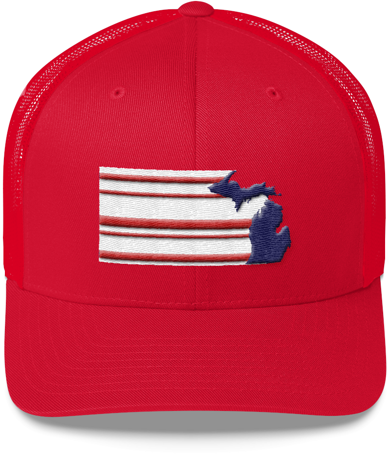 Load Image Into Gallery Viewer, Michigan Usa Flag Trucker - Baseball Cap Clipart (796x932), Png Download
