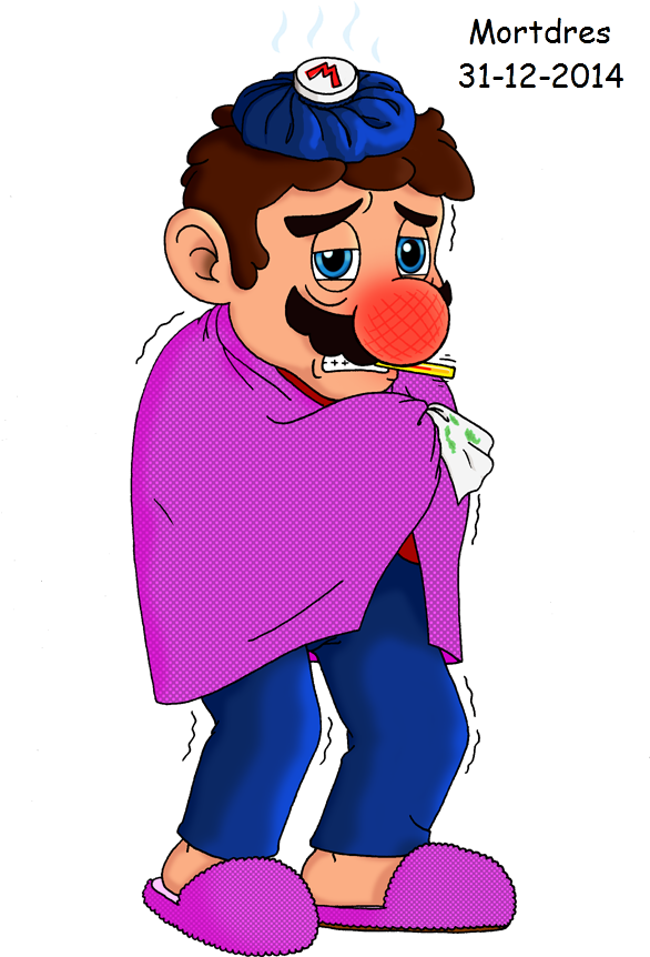 Mario Sneeze , Png Download - Sick Mario Clipart (586x862), Png Download