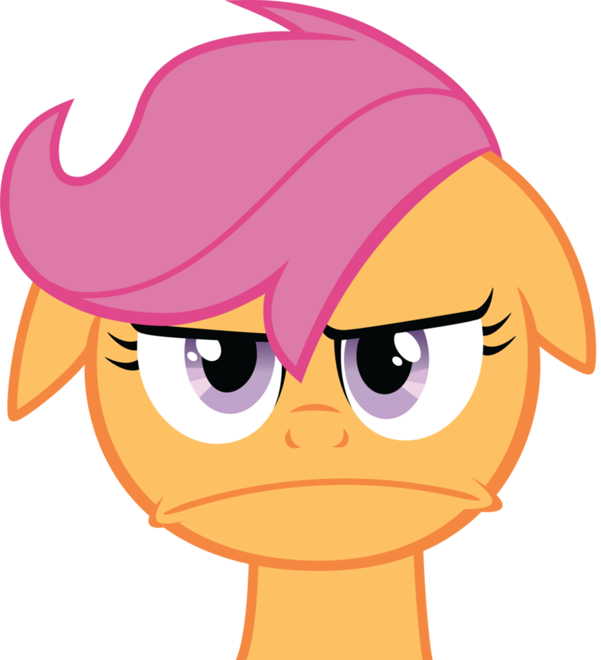 I Hate Anime - My Little Pony Scootaloo Angry Clipart (853x936), Png Download