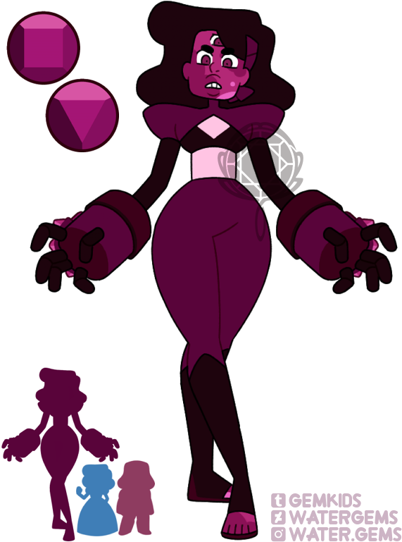Bicolor Sapphire Geneva Rhodolite Steven Universe - Steven Universe Garnet Oc Clipart (600x800), Png Download