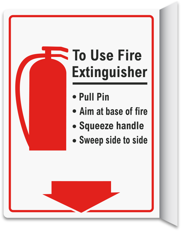 How To Use Fire Extinguisher 2-way Sign - Australian Institute Of Export Clipart (626x800), Png Download